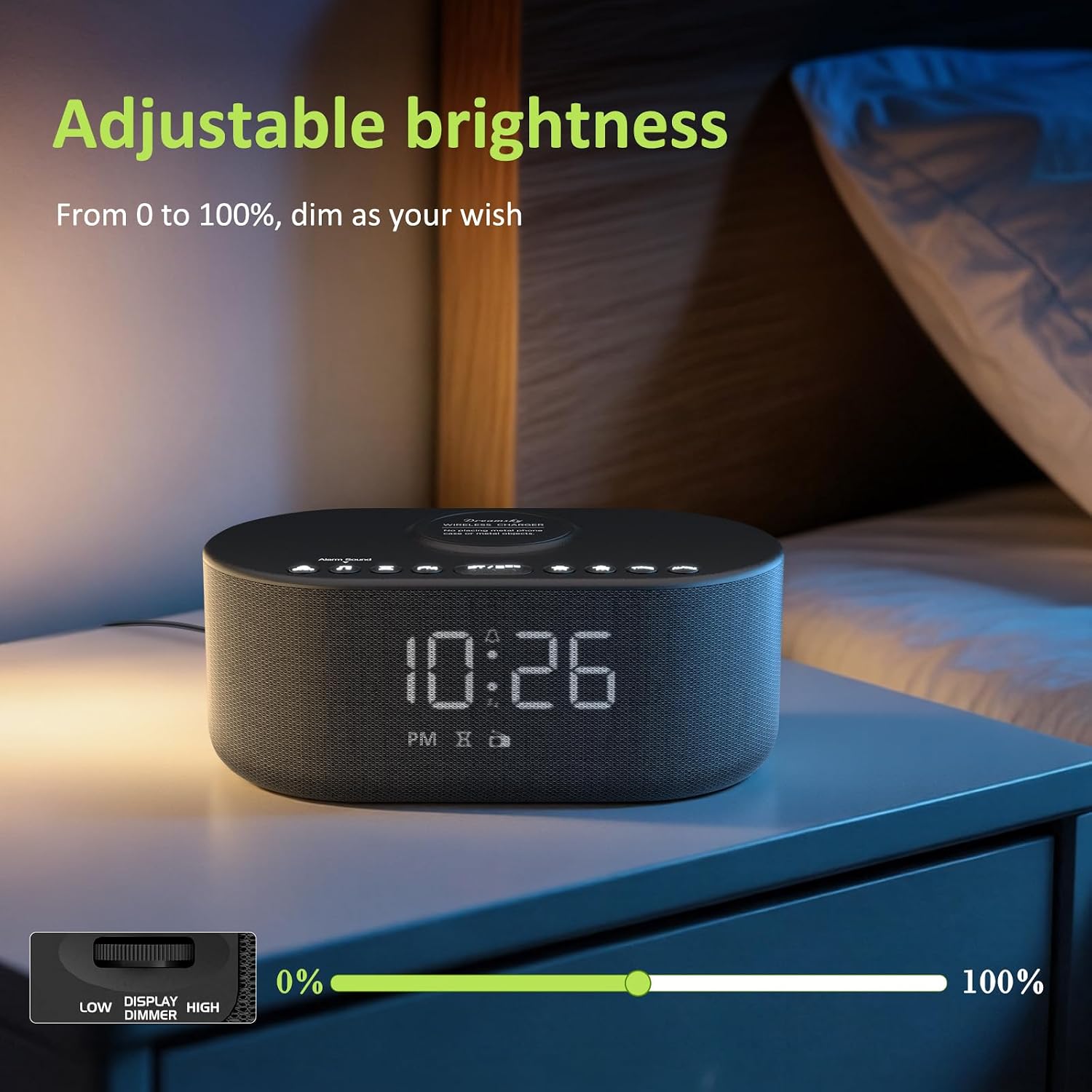 Thumbnail 6 de DreamSky DS2266 Alarm Clock Radio with Wireless Charging, FM Radio and Bluetooth