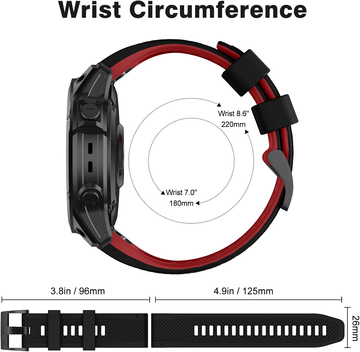 Thumbnail 5 de OVERSTEP 26mm Silicone Watch Band for Garmin