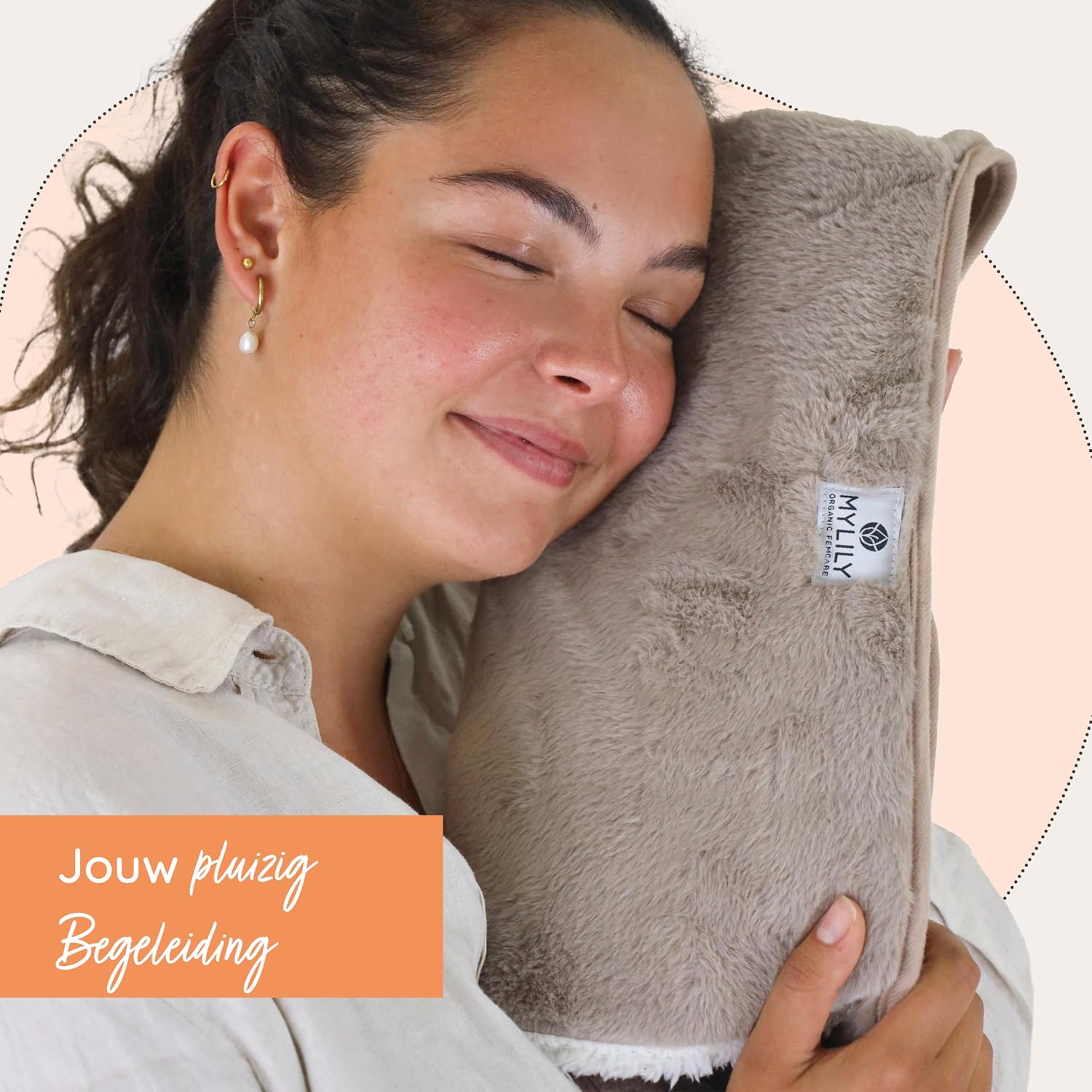 Thumbnail 2 de MYLILY 000005-010 kruikgordel taupe met pluche hoes en verstelbare band