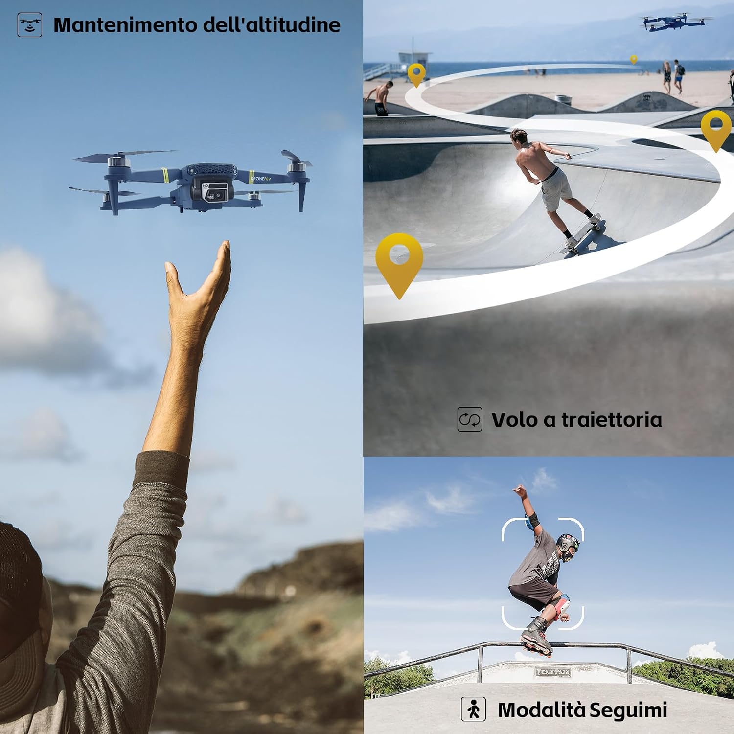 Thumbnail 5 de Drone con Telecamera 4K HD per Principianti, 84 Minuti di Volo – 800 m di Portata, Motori Brushless e Auto Hover