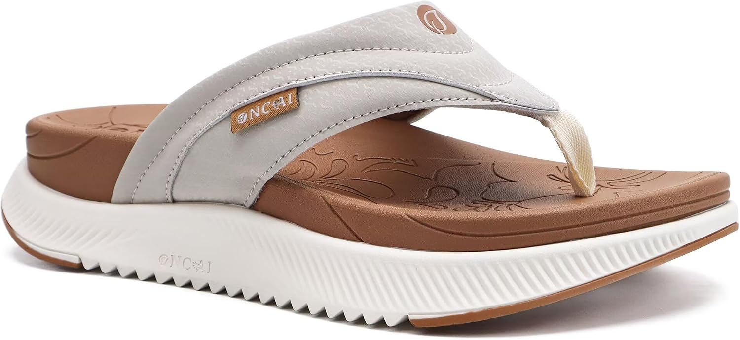 Detalle de ONCAI Women's Orthotic Cushion Flip Flops: Arch Support and Recovery Footwear for Everyday Comfort