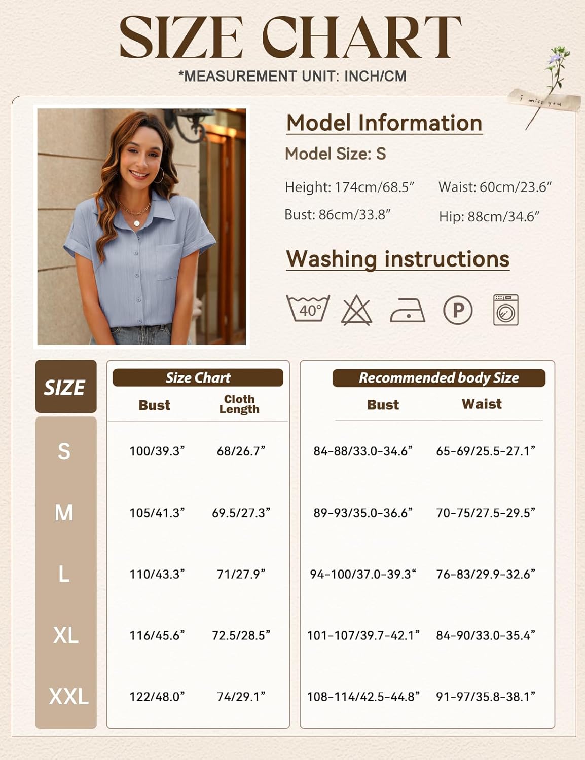 Thumbnail 3 de PASUDA Camicia Donna Estiva: eleganza leggera con scollo a V, manica corta e chiusura a bottoni
