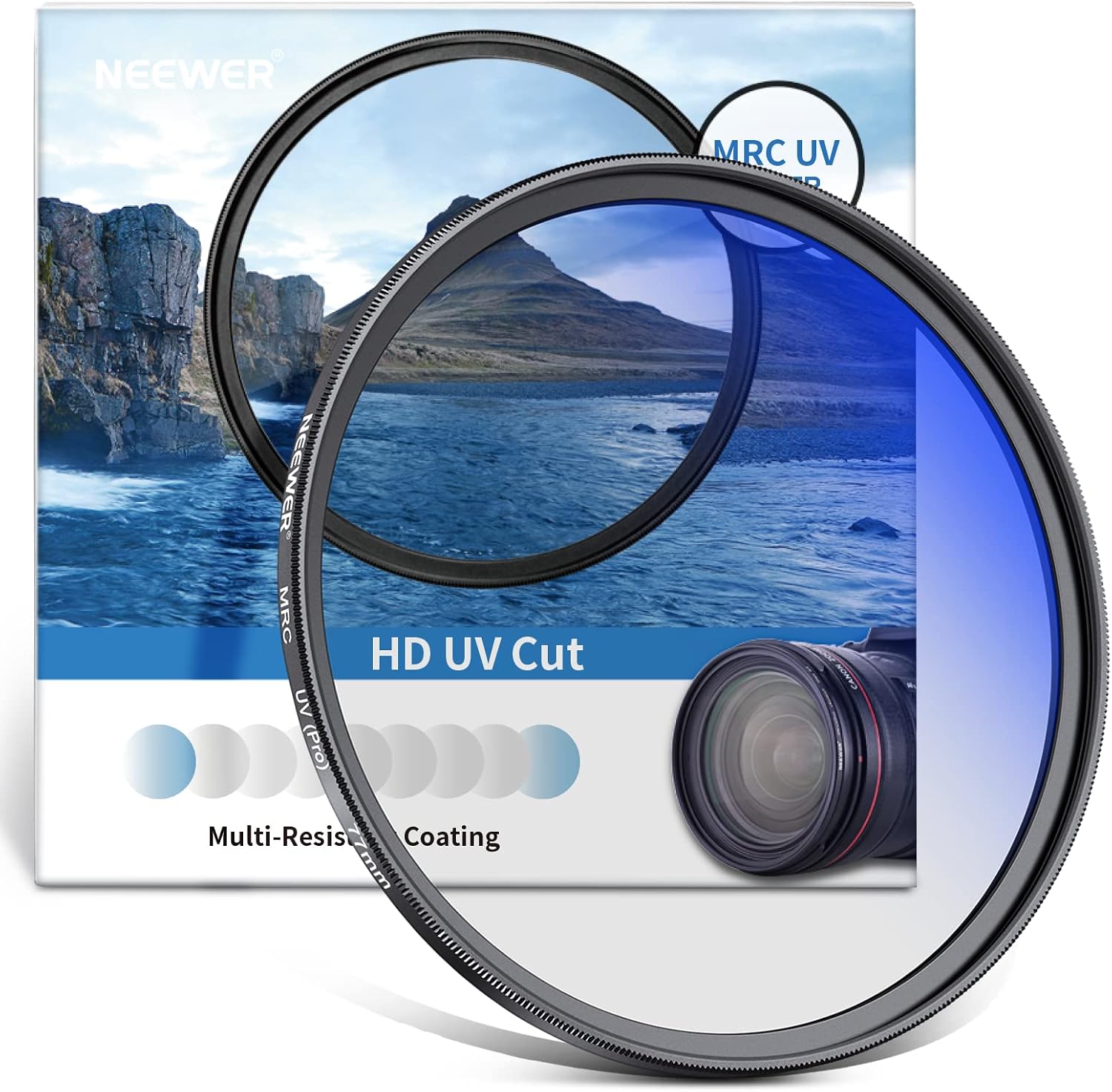 Detalle de NEEWER 77mm MRC UV Filter – Schutzfilter mit 30 Schichten Nano-Beschichtung