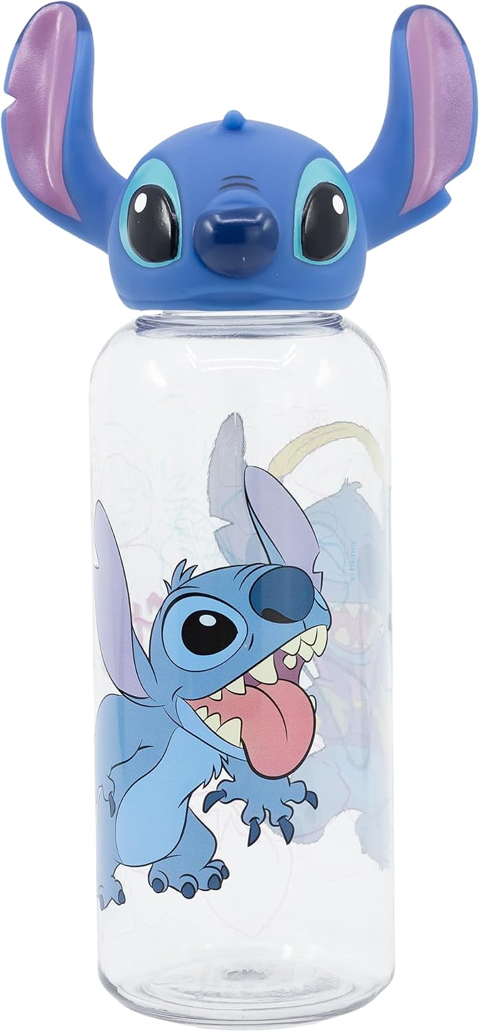 Detalle de Bouteille d’eau enfant 560 ml Disney Stitch en plastique avec bouchon dévissable