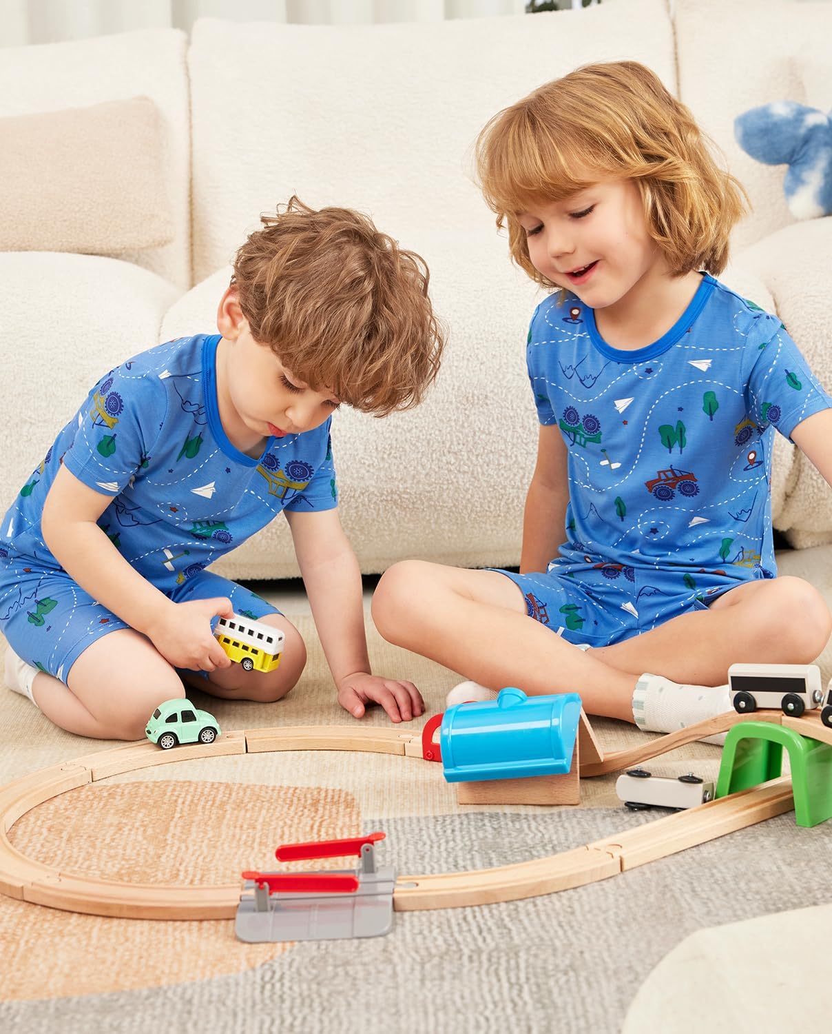 Thumbnail 4 de babee Reshinee Bamboo Viscose Toddler Pajamas Set (2-Piece) — Short-Sleeve & Short Pants, 12M-8Y Snug Fit