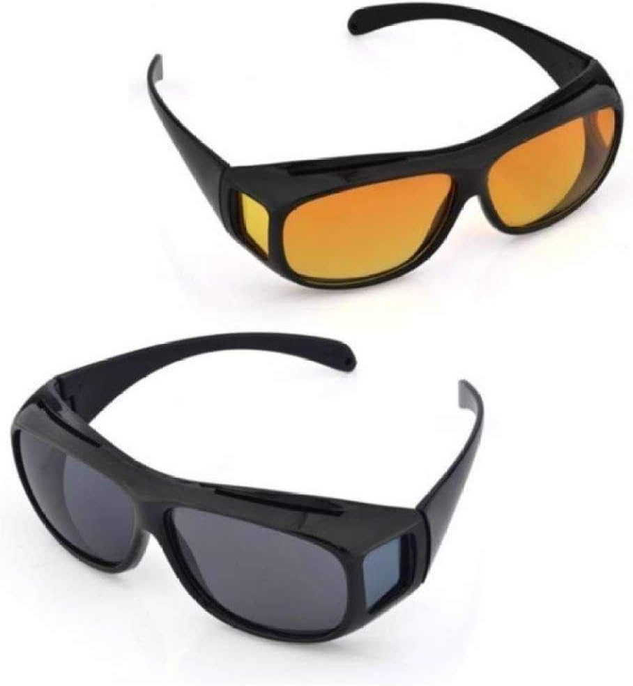 Boolavard pack de 2 lunettes de vision nocturne pour automobilistes (ISO), polarisées, pour porteurs de lunettes