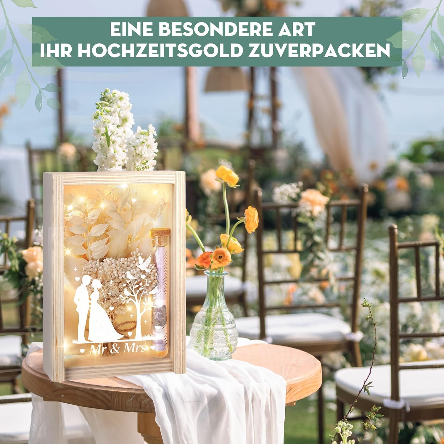 Thumbnail 4 de Hochzeitsgeschenke Holz Geldbox Mr. & Mrs