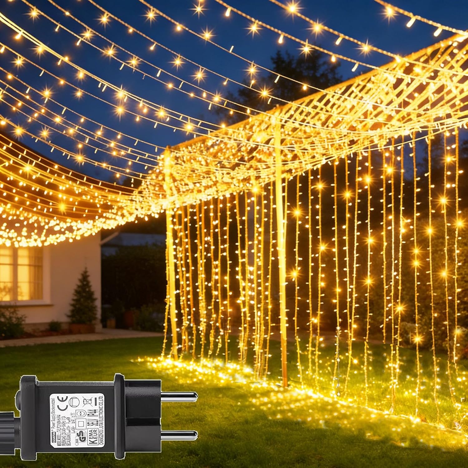 Detalle de yowin Cortina de Luces 600 LED 6x3 m