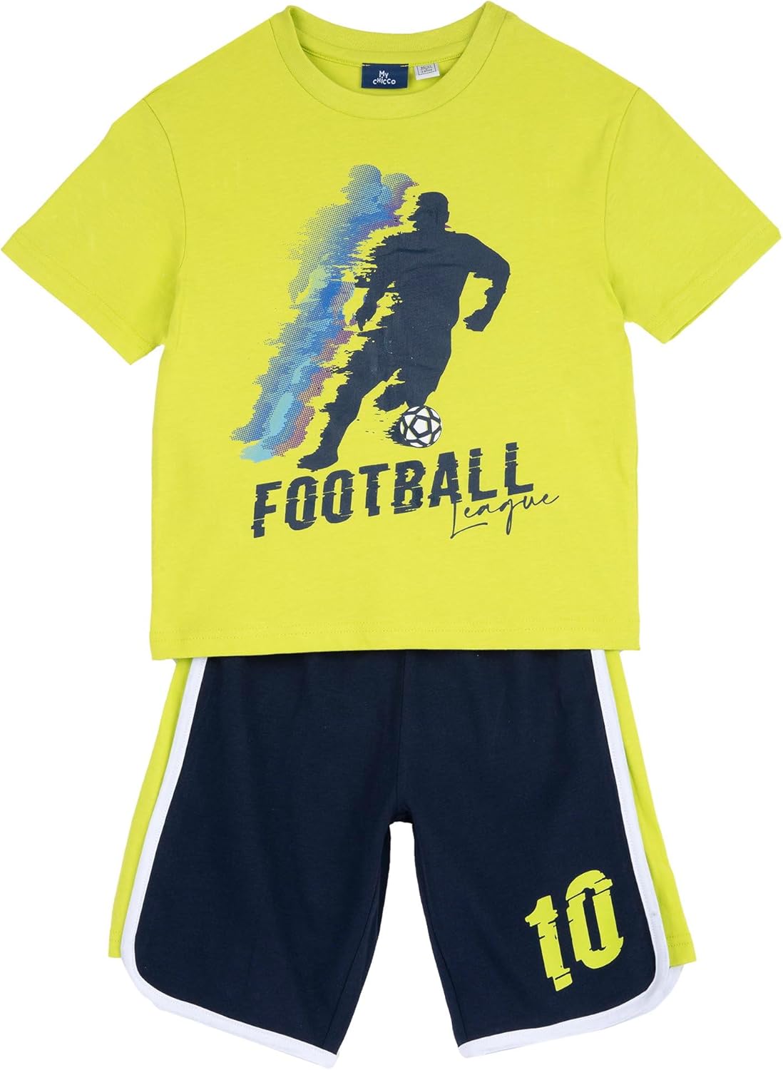 Detalle de Completo Bambino Chicco con T-Shirt e Pantaloncini in Morbido Tessuto: stile e comfort per i piccoli
