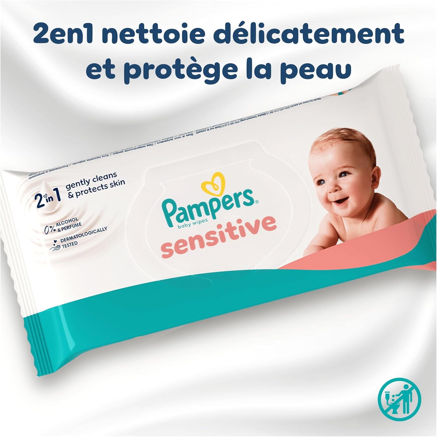 Thumbnail 1 de Pampers Sensitive Lingettes Pour Bébé — lingettes 2 en 1 nettoie et protège, dès la naissance