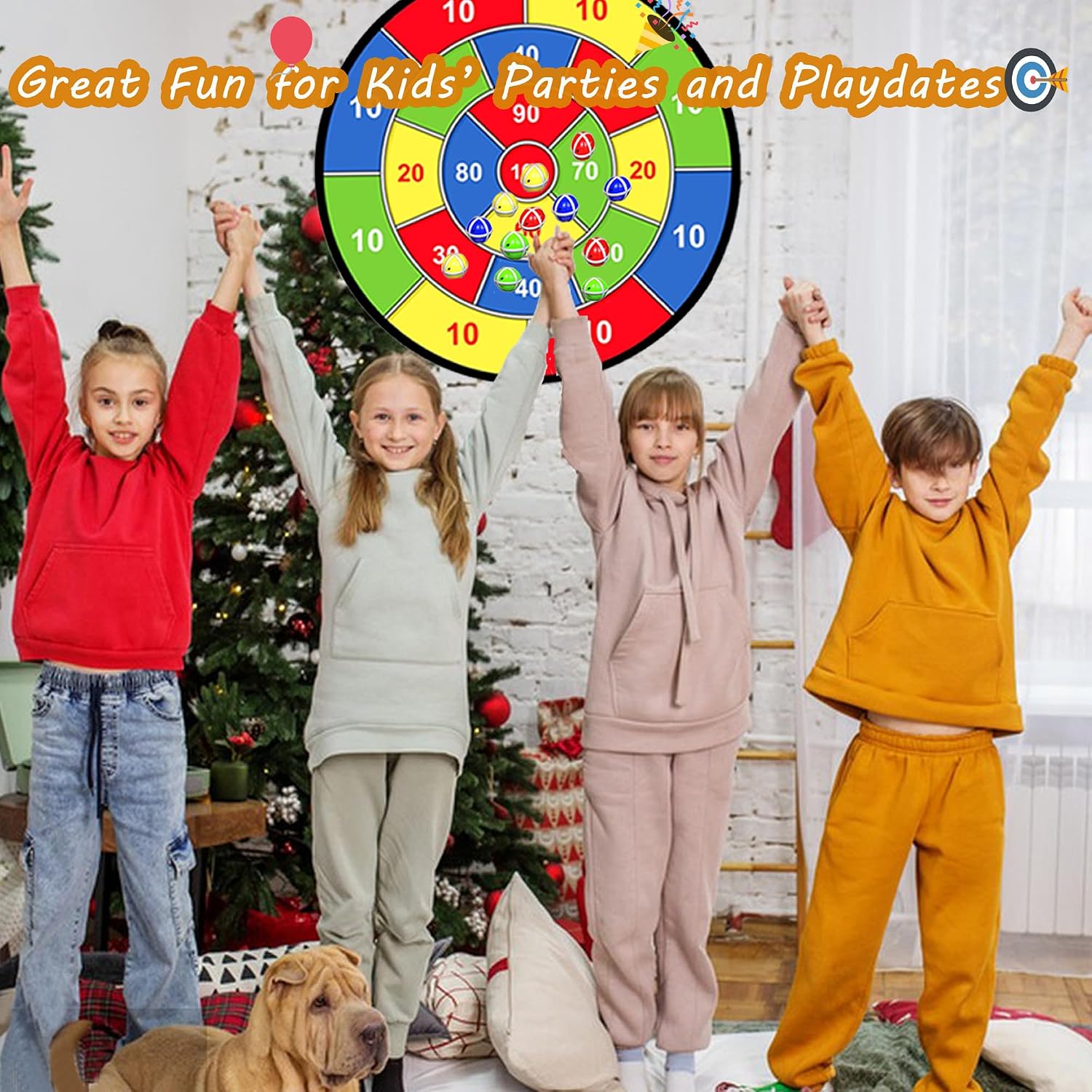 Thumbnail 6 de Kids dart board set 29 inch Dino double-sided