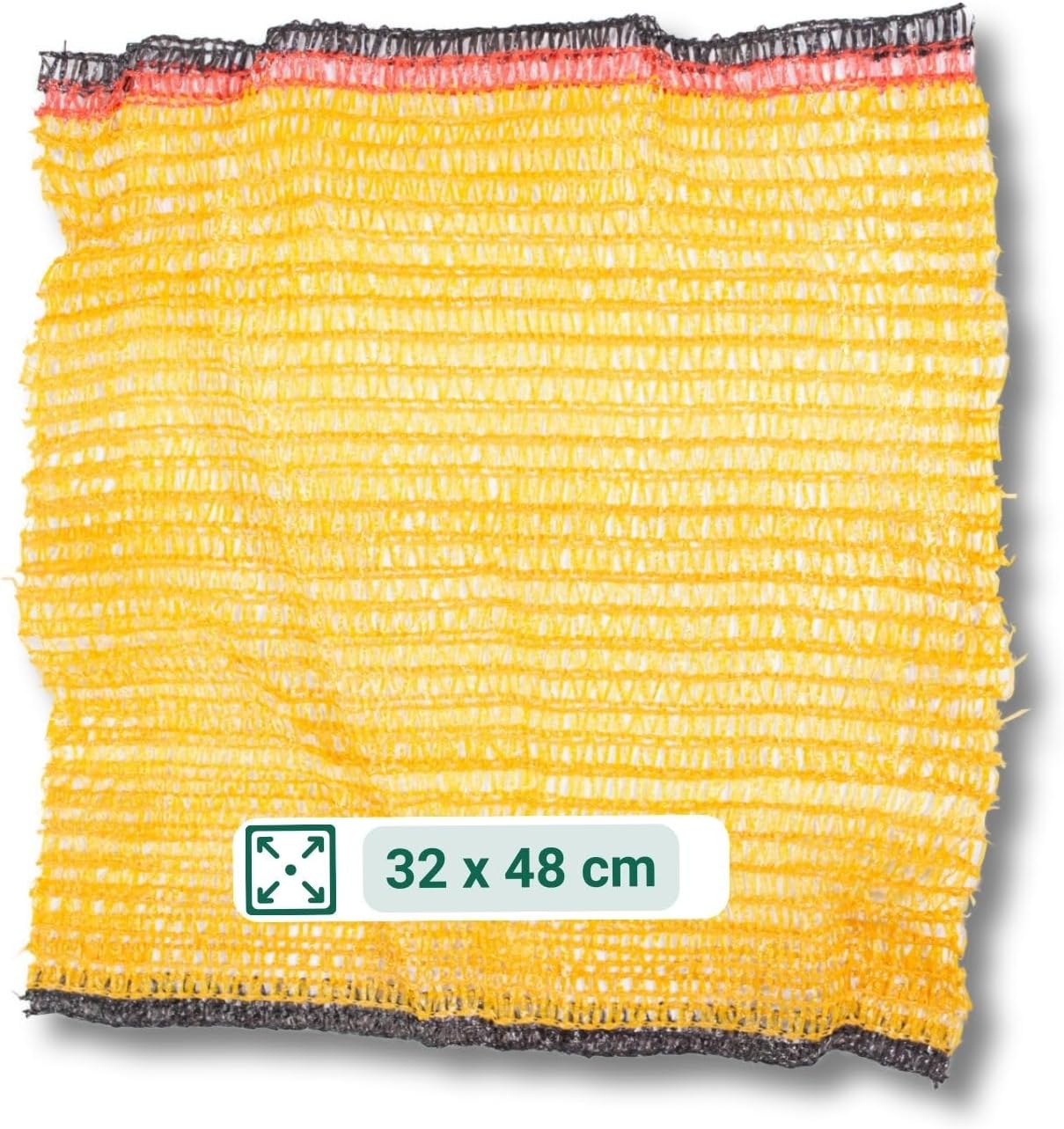 Detalle 2 de AGRI plus Kartoffelsäcke 100 Stück goldgelb 50 x 80 cm mit Zugband – robustes Netzgewebe, 25 kg Fassungsvermögen