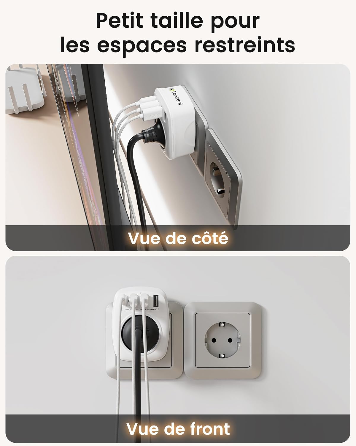 Detalle 1 de LENCENT Prise Secteur Multiple 4000W 🔌