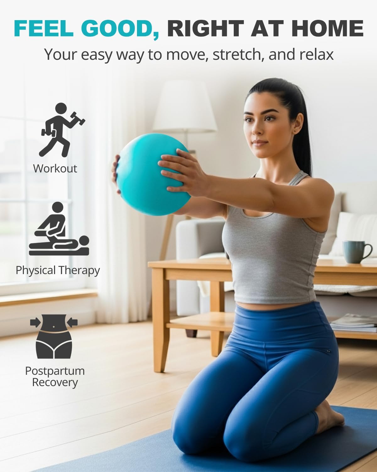 Detalle 2 de Trideer 9-Inch Pilates Ball ⚙