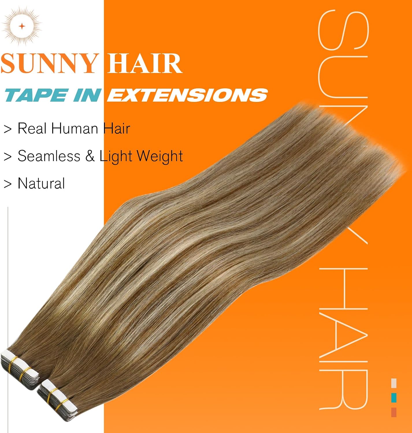 Detalle 2 de Sunny Hair Ombre Tape-In Hair Extensions, 50 g, 20 Pieces, #6/60/6