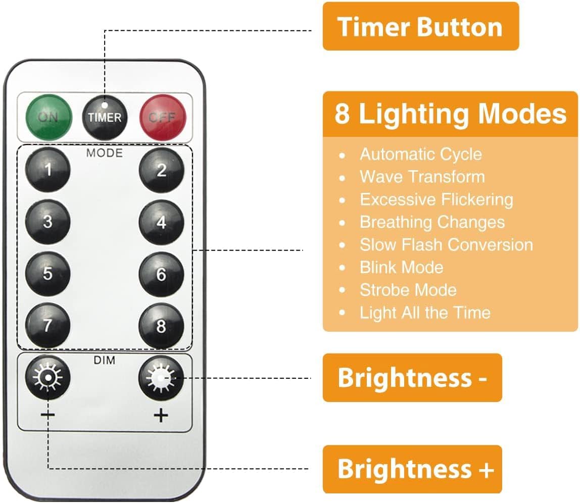 Detalle de Clearhill LRS-101 lichtsnoer met 200 warmwitte leds, 8 modi en timer