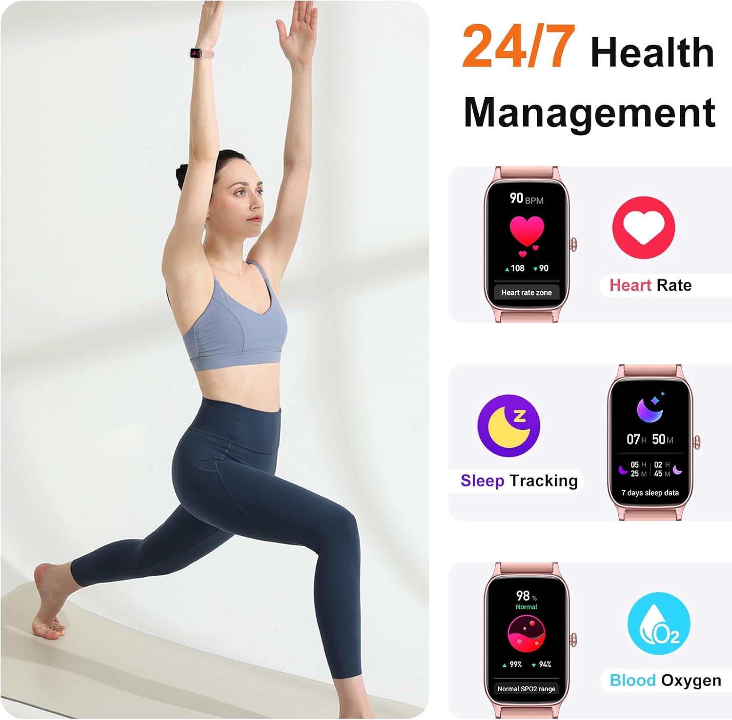 Thumbnail 3 de Soudorv Smart Watch for Men and Women with 1.57" HD Display and Bluetooth 5.3 Calling