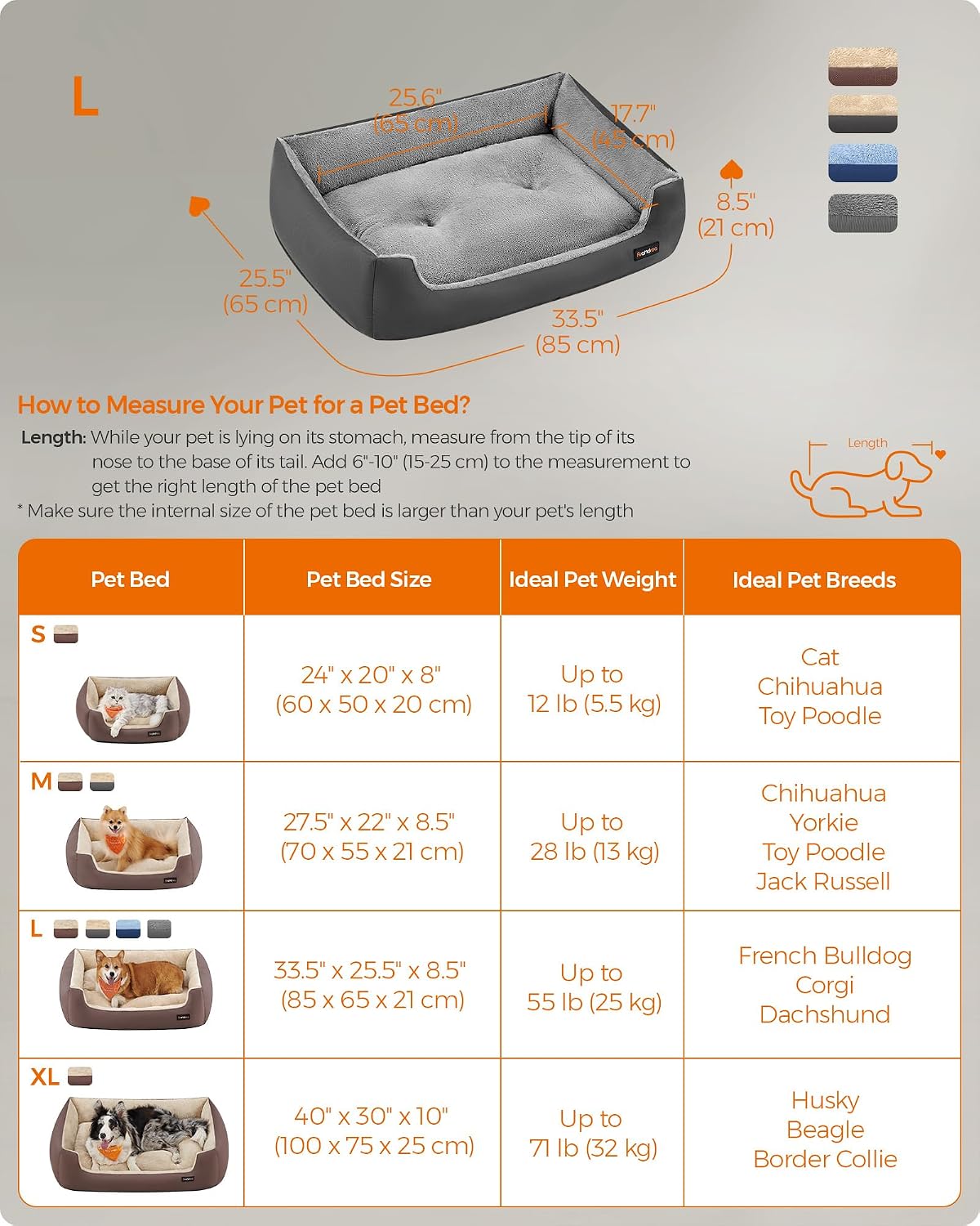 Thumbnail 5 de Feandrea Dog Bed Sofa 85x65x21cm
