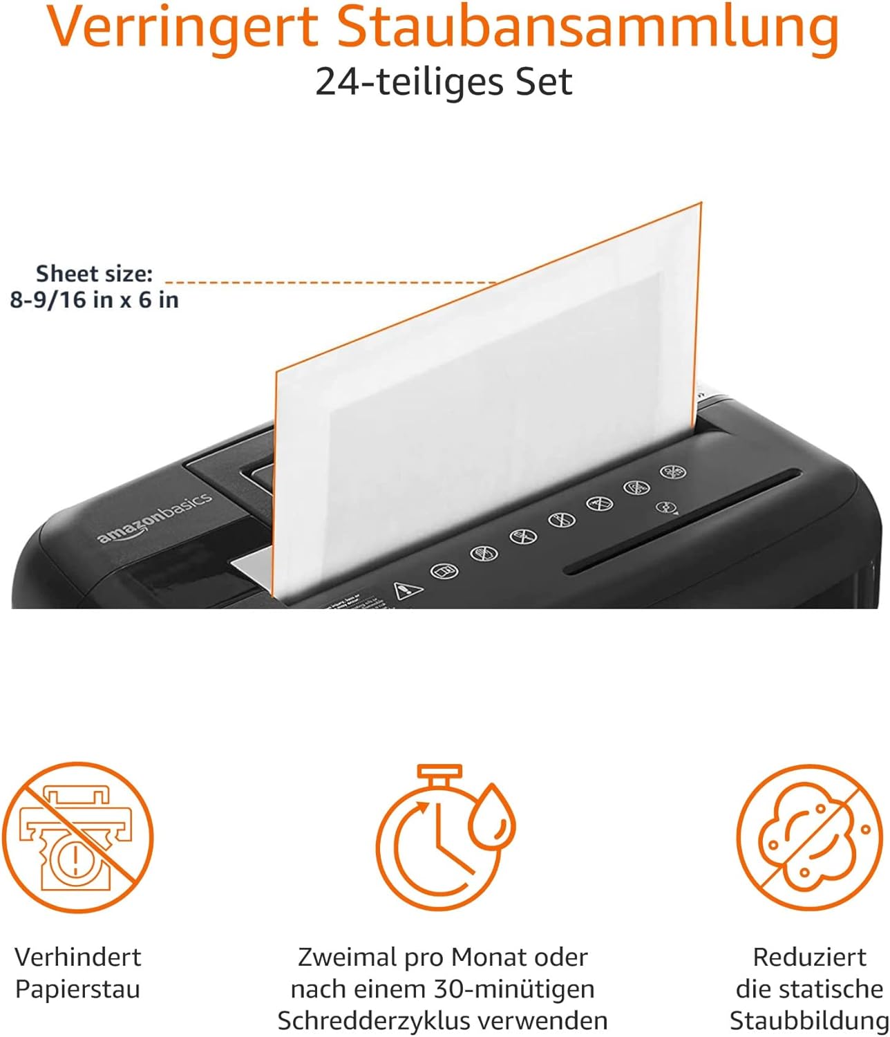 Thumbnail 2 de Amazon Basics Schmiermittelblätter für Aktenvernichter Mikroschnitt – 24er-Pack, Weiß