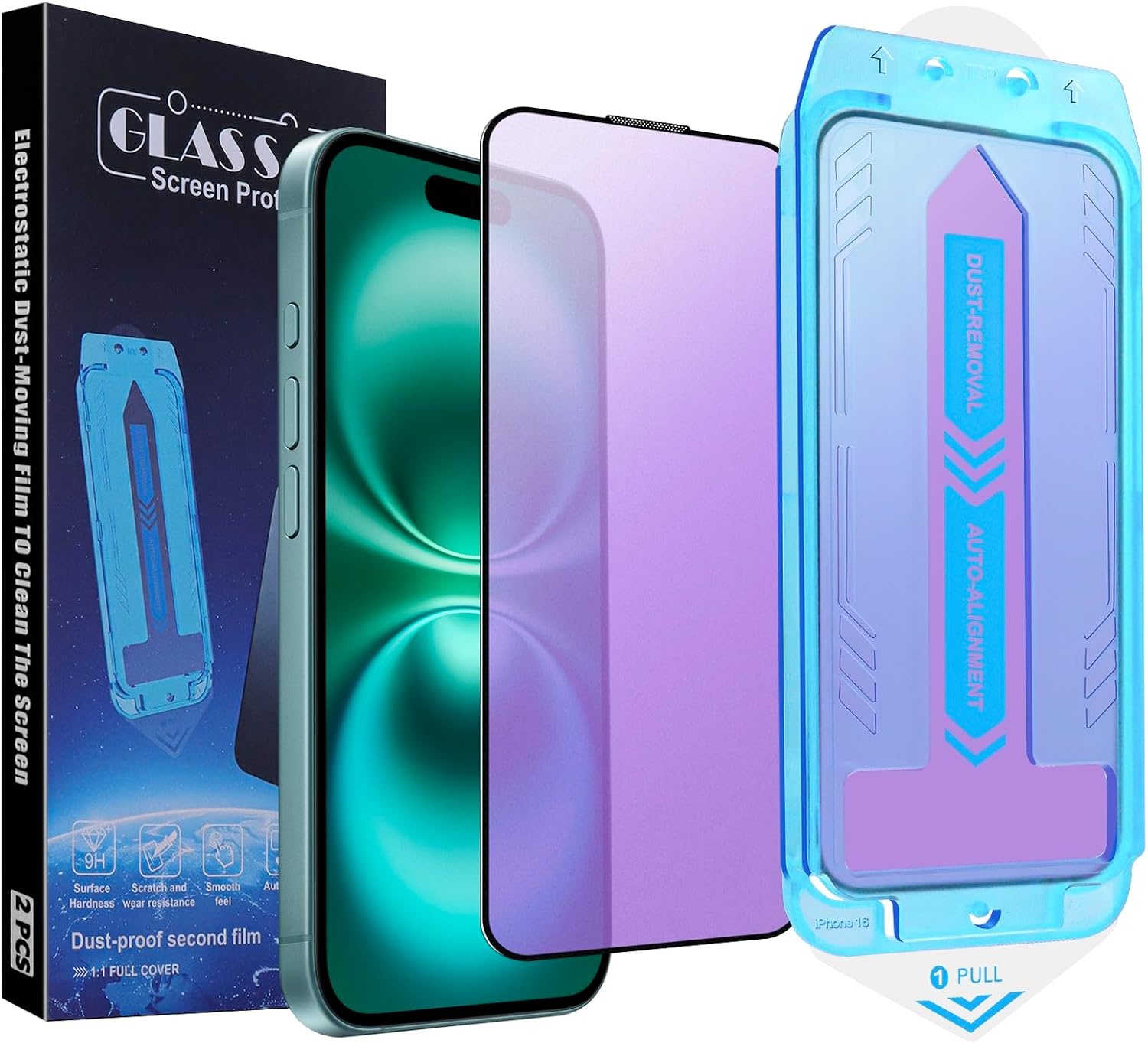 Detalle de SIERDE 2-Pack iPhone 16 screen protector