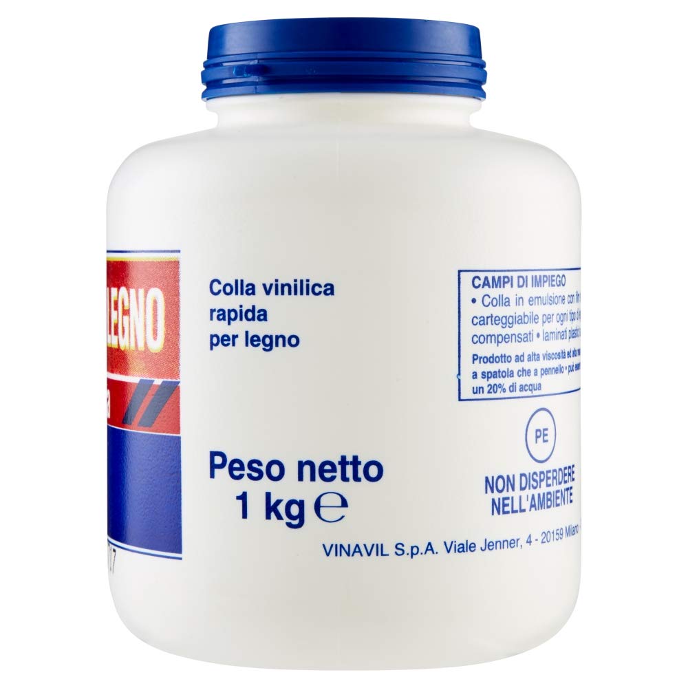 Detalle de Vinavil Legno Extra: Colla a base d’acqua da 1 kg per legno, impiallacciature e laminati