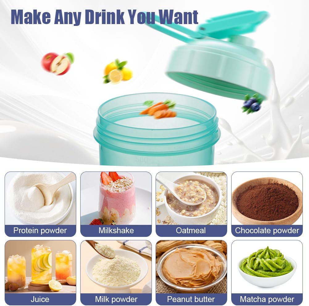 Thumbnail 5 de Alaoo Protein Shaker Bottle 500 ml — 2 pack 🥤