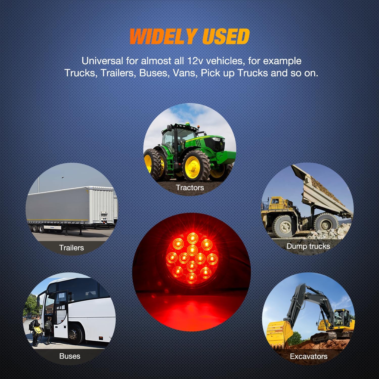 Thumbnail 6 de Nilight TL-18 4-In Round Red LED Trailer Tail Lights 2-Pack