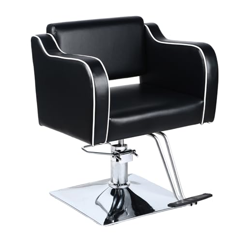 Detalle de Panana Haircut Chair Swivel Barber Chair with Footrest – a practical salon chair for stylish, comfortable hairdressing