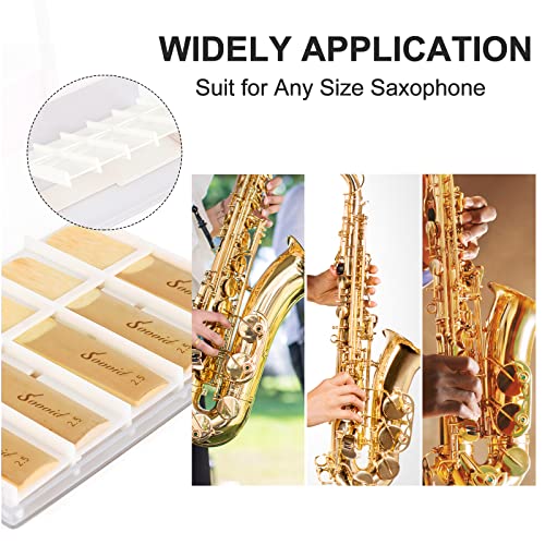 Detalle de Sovvid 10 Pack Professional Alto Saxophone Reeds — Strength 2.5 with Laser Engraving and Thinner Tip