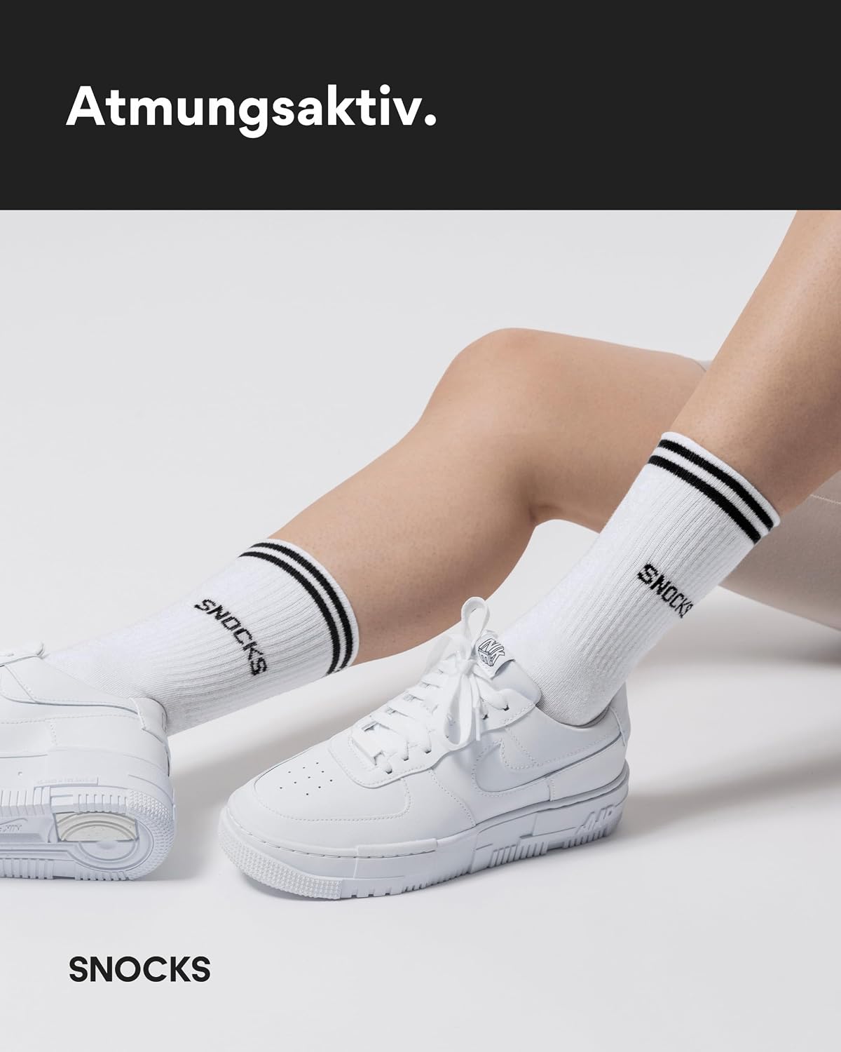 Detalle 2 de Snocks Retro Socken aus Bio-Baumwolle (4 Paar) – lange Tennissocken mit Streifen für Damen & Herren, Gr. 35–50