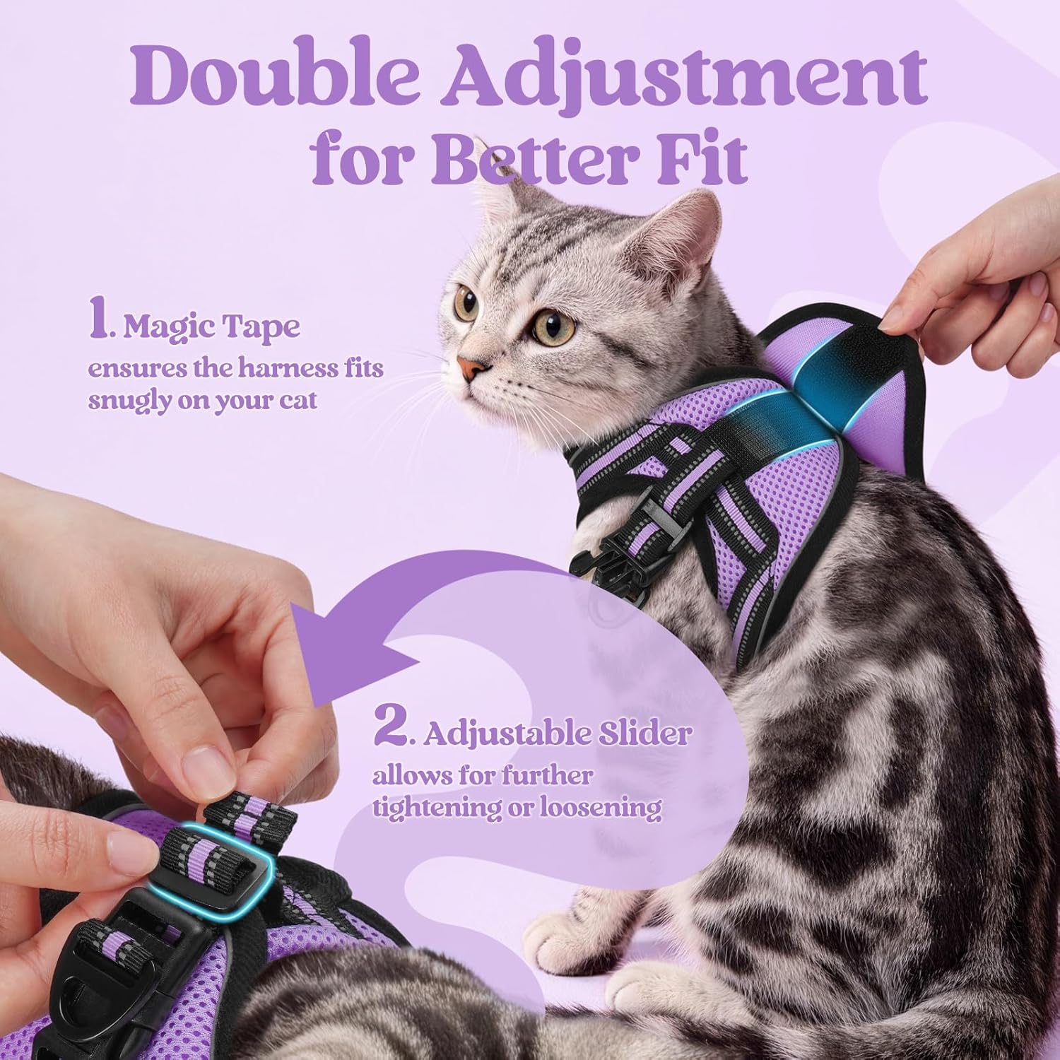 Detalle de rabbitgoo Cat Harness and Lead Set: Escape-Proof, Soft Step-In Vest for Small Cats