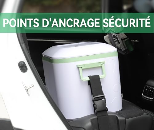 Detalle de BINGI Glacière Électrique Voiture 12,8 L : compression silencieuse et refroidissement rapide jusqu’à -18°C