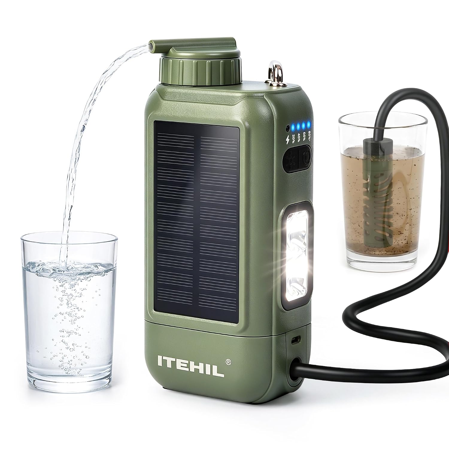 Detalle de ITEHIL YN18650-2P Portable Electric Water Filter, 0.01-Micron Dual Filtration
