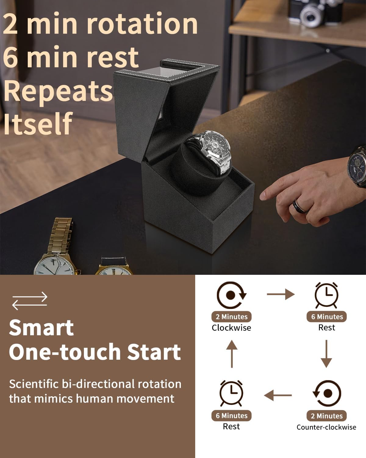 Detalle de LOS GATOS Uhrenbeweger 1 Uhr Automatikuhren für Automatikuhren ⌚?
