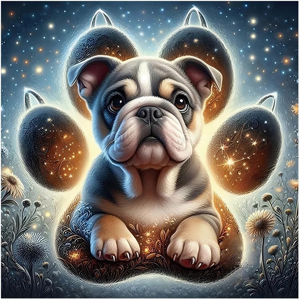 Detalle de KUKUDEM Dog Diamond Painting Kit, 12×12-inch