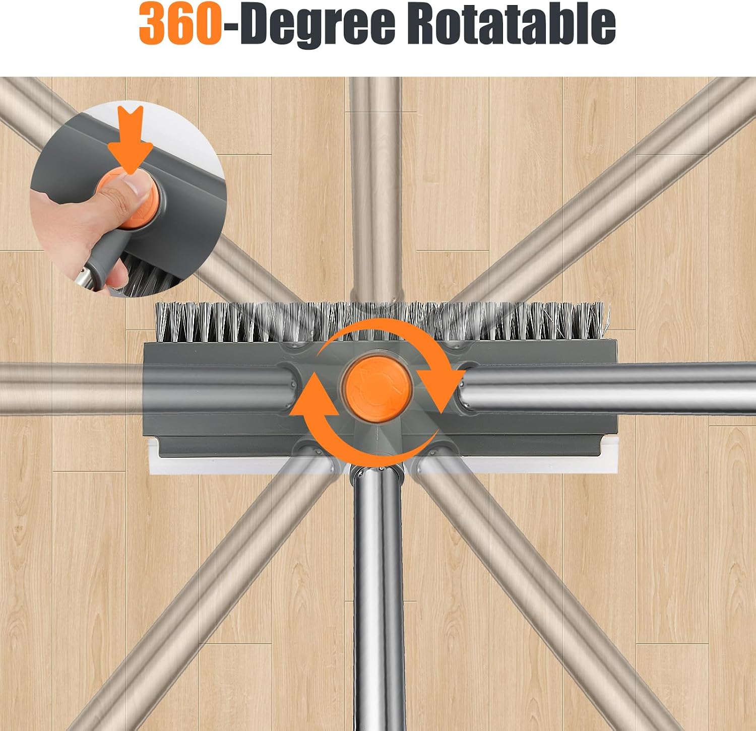 Detalle 2 de INCIKITI 3 in 1 Floor Scrubbing Brush with 360° Rotation Head and Adjustable Handle
