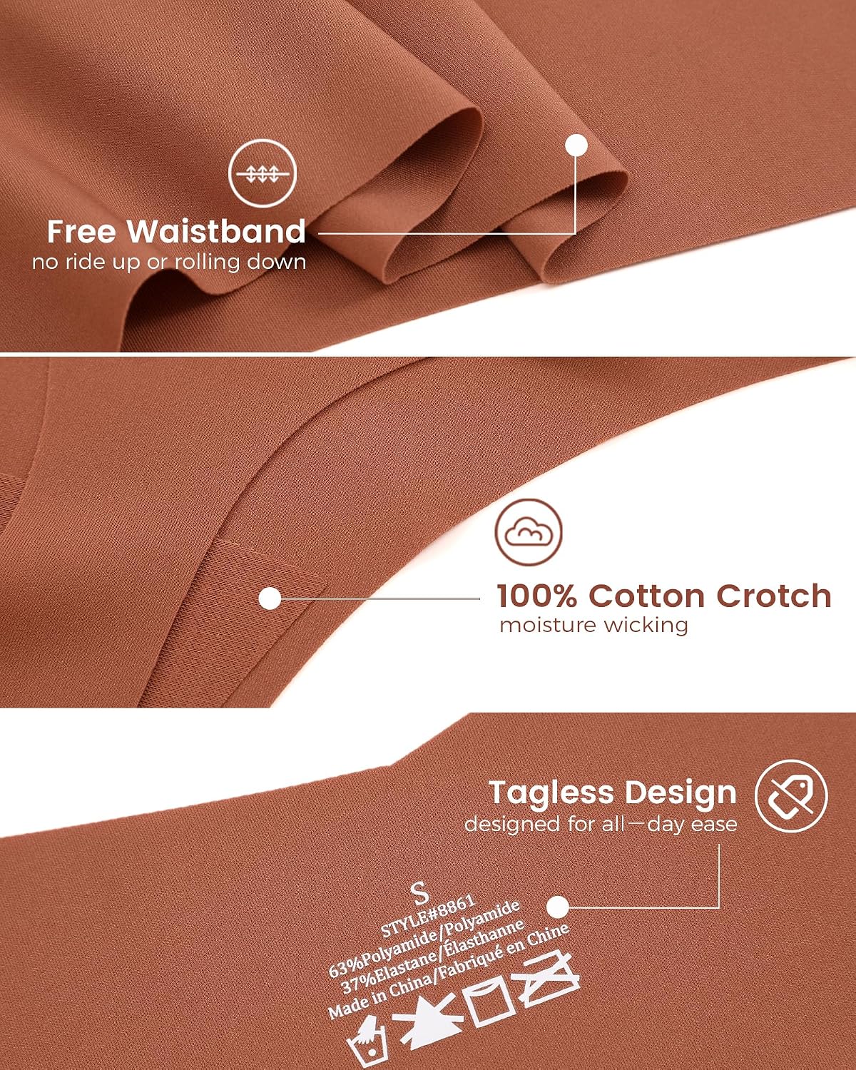 Thumbnail 5 de Take Talk Womens Seamless Thongs 9 Pack: No-Show, V-Waisted Comfort