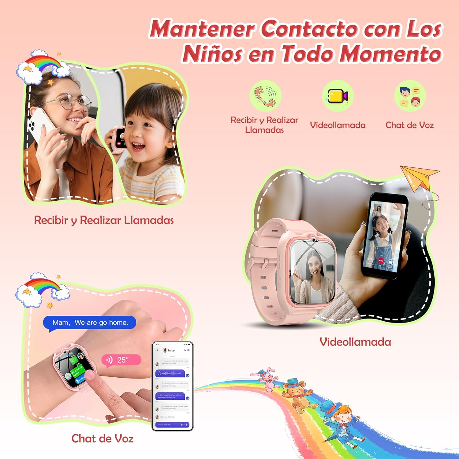Thumbnail 5 de 4G Reloj Inteligente Niños con GPS y Llamadas Pink
