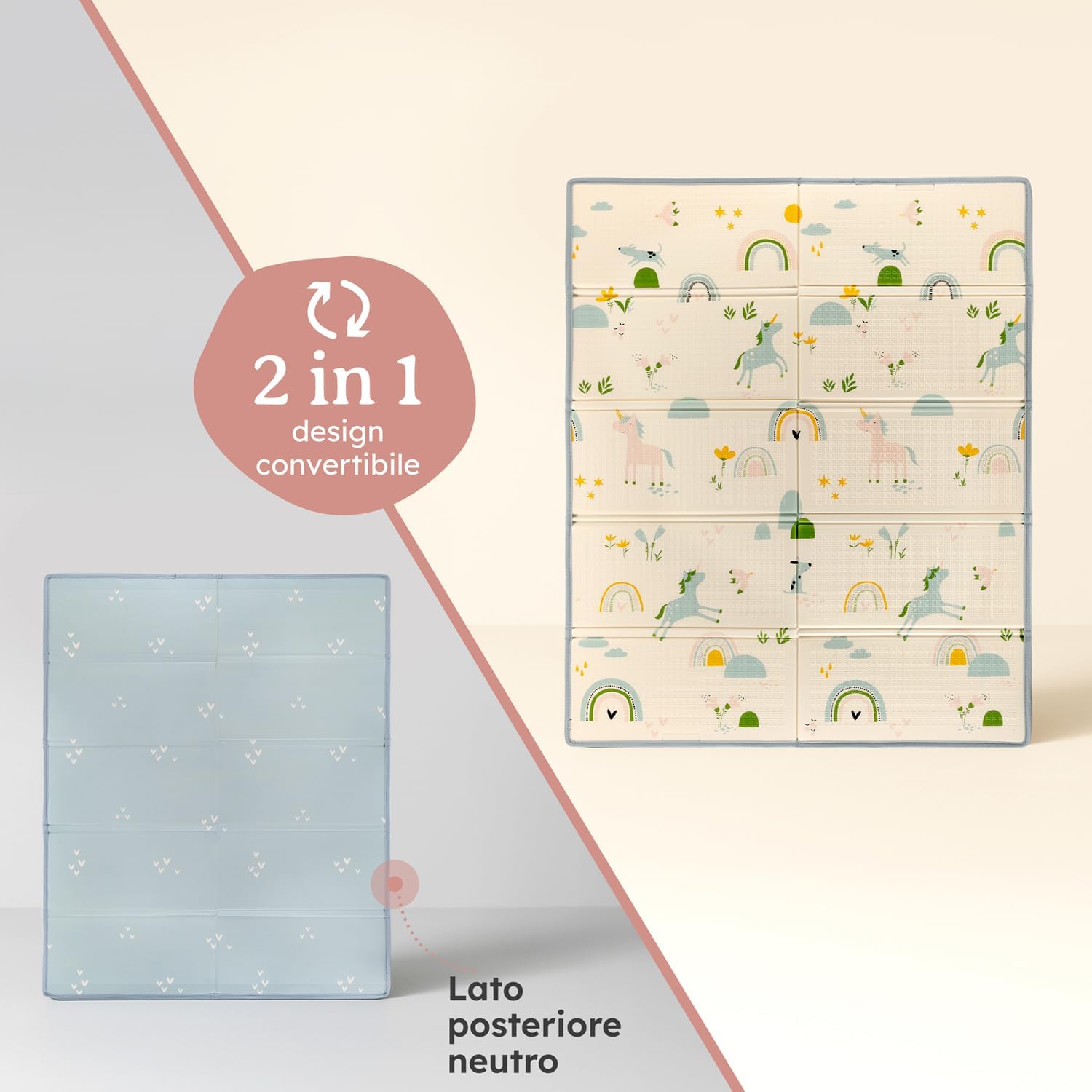 Thumbnail 6 de Laleni tappeto gioco bambini pieghevole 120x150x1cm impermeabile e isolante con design arcobaleno