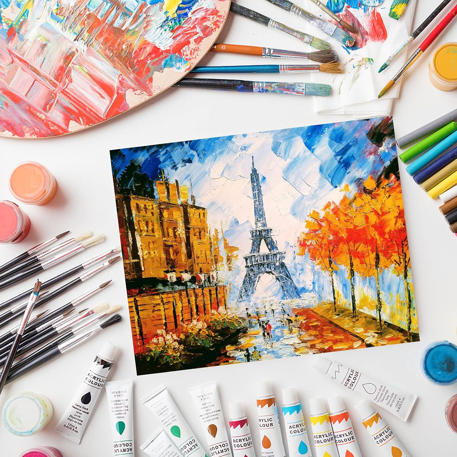 Detalle 2 de 5 Pack Blank Painting Canvases 30 x 40 cm (12 x 16) for Acrylic, Oil & More