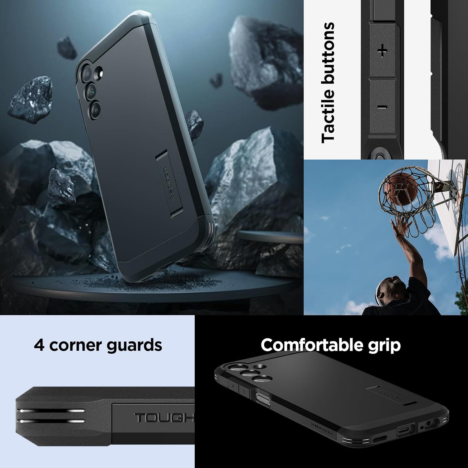 Thumbnail 6 de Spigen Tough Armor coque pour Samsung Galaxy A15 4G 5G – noir