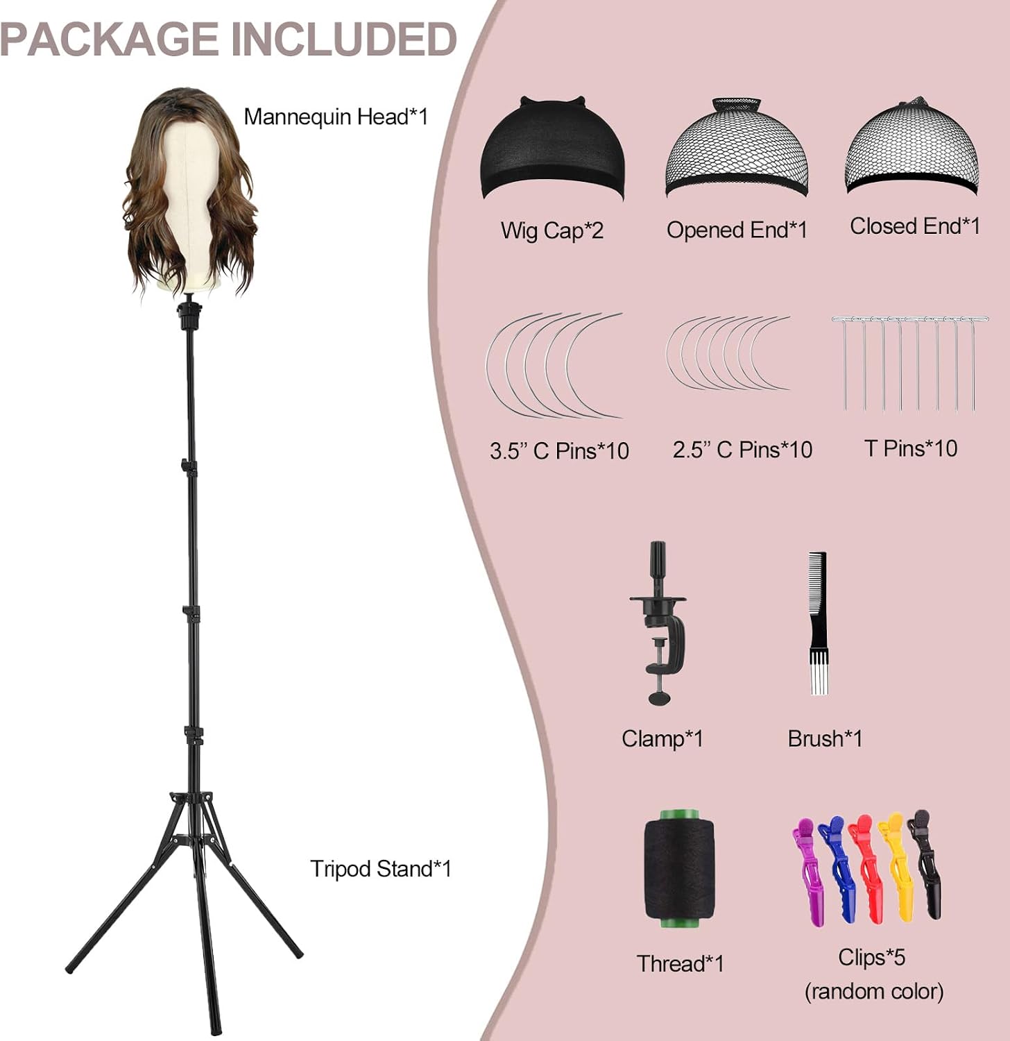 Detalle de SZCY LLC 23-Inch Canvas Block Wig Head with 47-Inch Tripod Stand