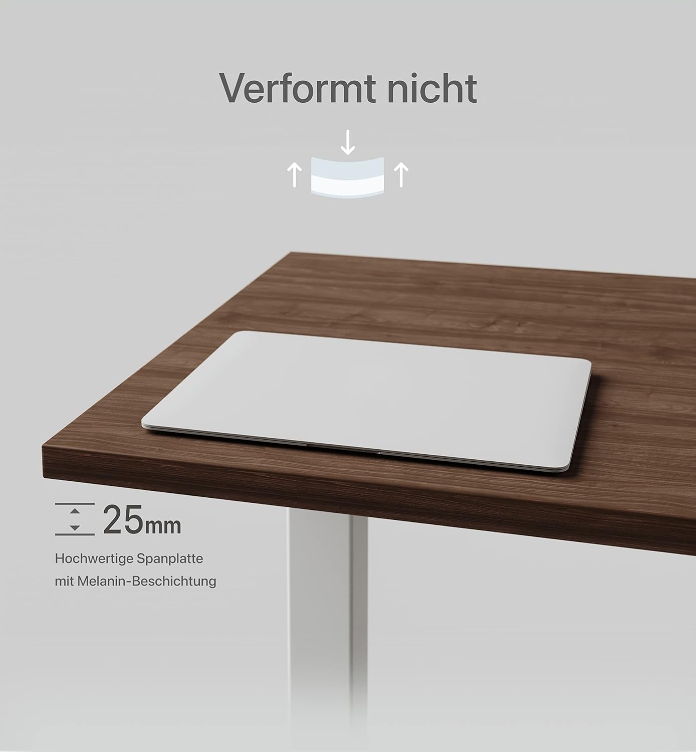 Thumbnail 2 de Desktronic Tischplatte 140 x 70 cm (Nussbaum) – 25 mm robust für höhenverstellbare Schreibtische & mehr
