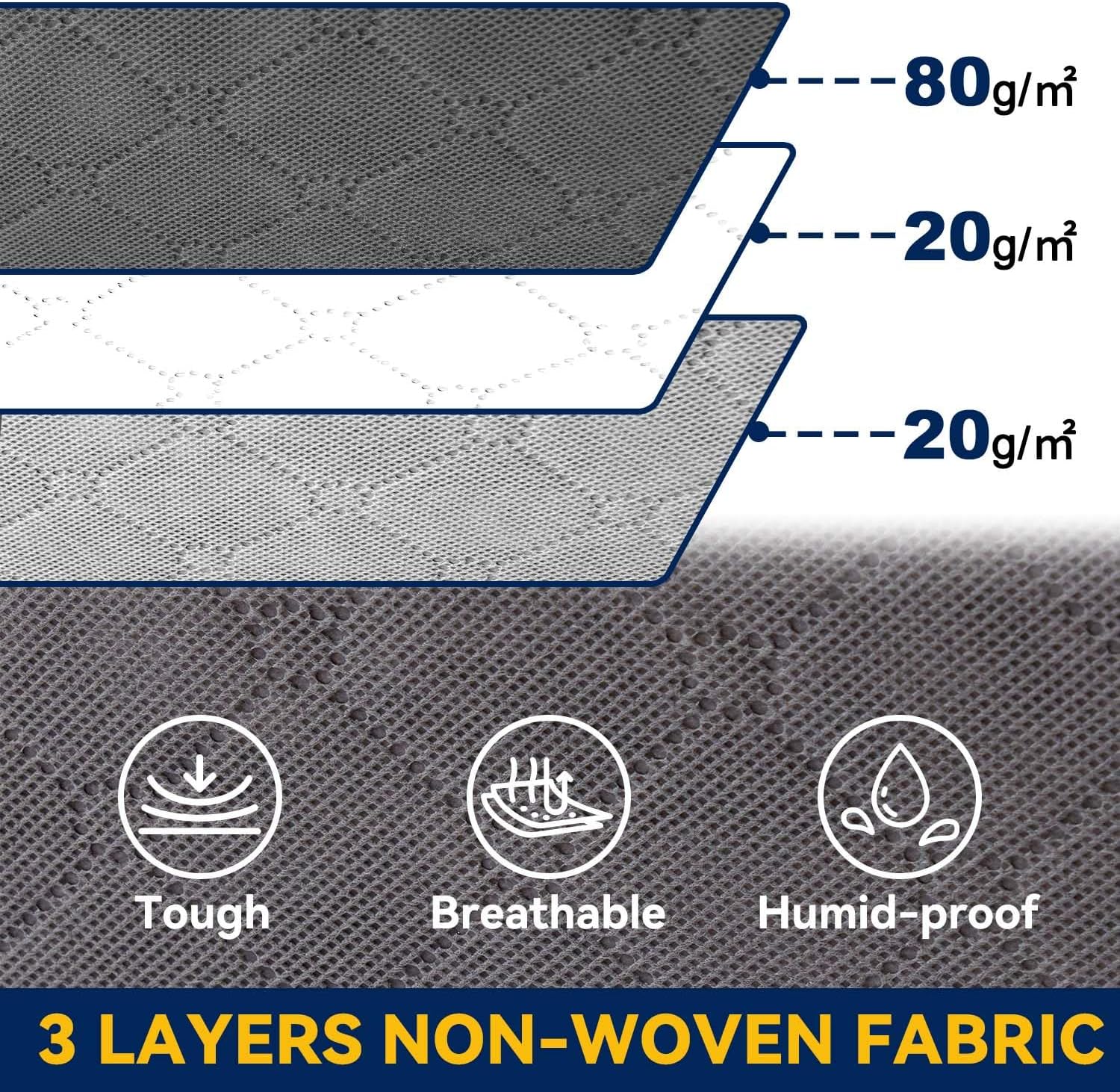 Detalle de Boic 4 Pack 60L Underbed Storage Bags with Lid & Reinforced Handles