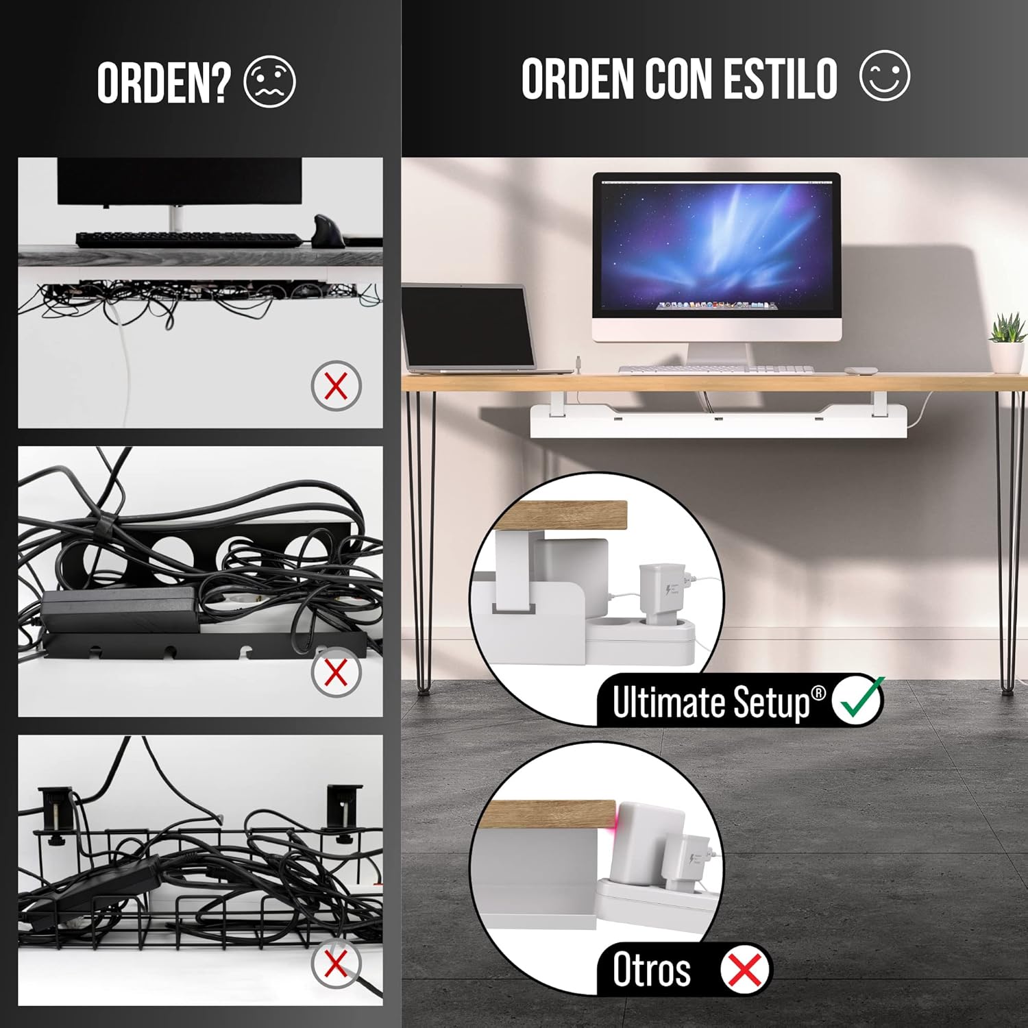 Thumbnail 5 de Ultimate Setup® Organizador de Cables Mesa Escritorio ⚡