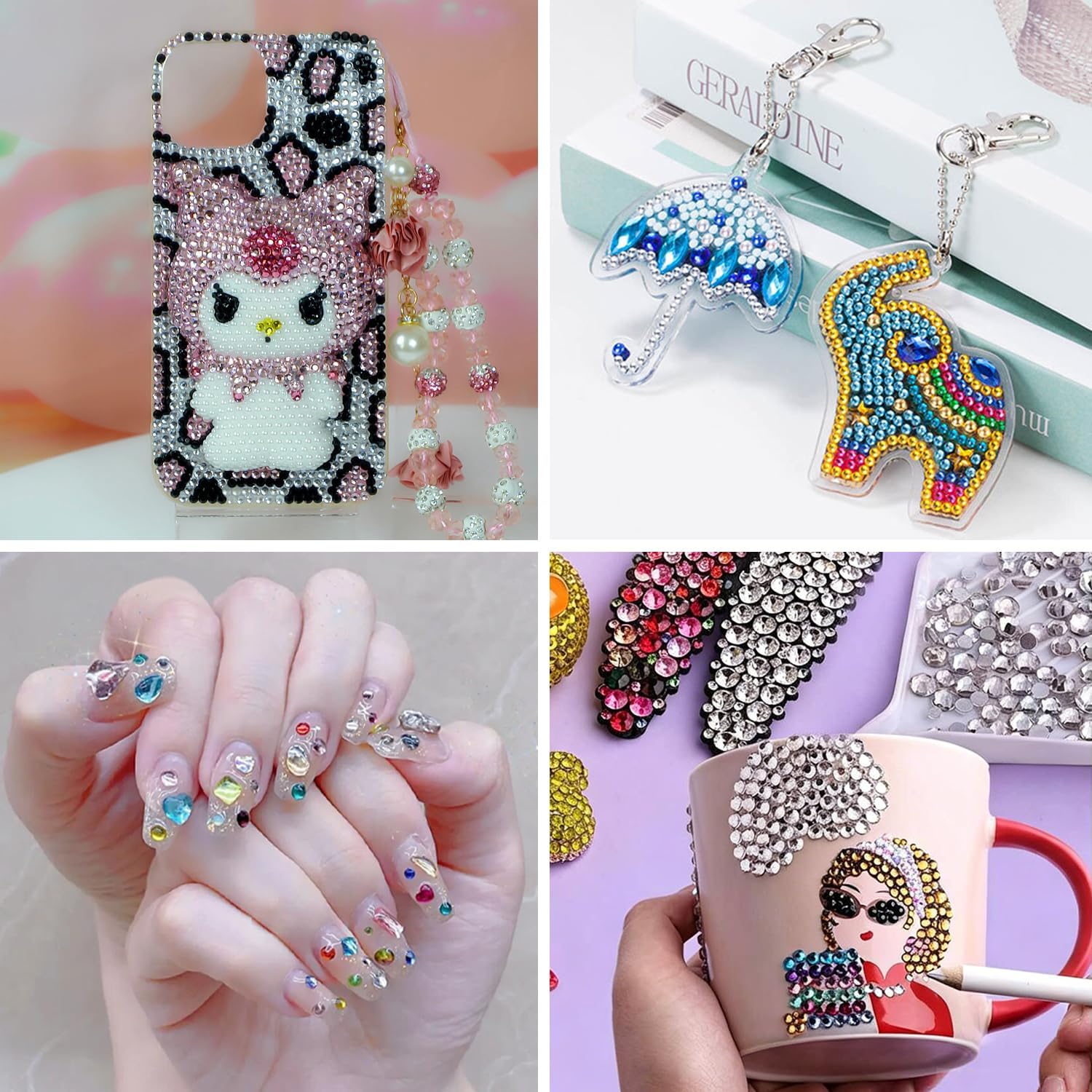 Thumbnail 6 de NXPUXP 40 Colors Resin Jelly Rhinestones Bedazzling Kit – 32000pcs with Glue, Tray & Tools