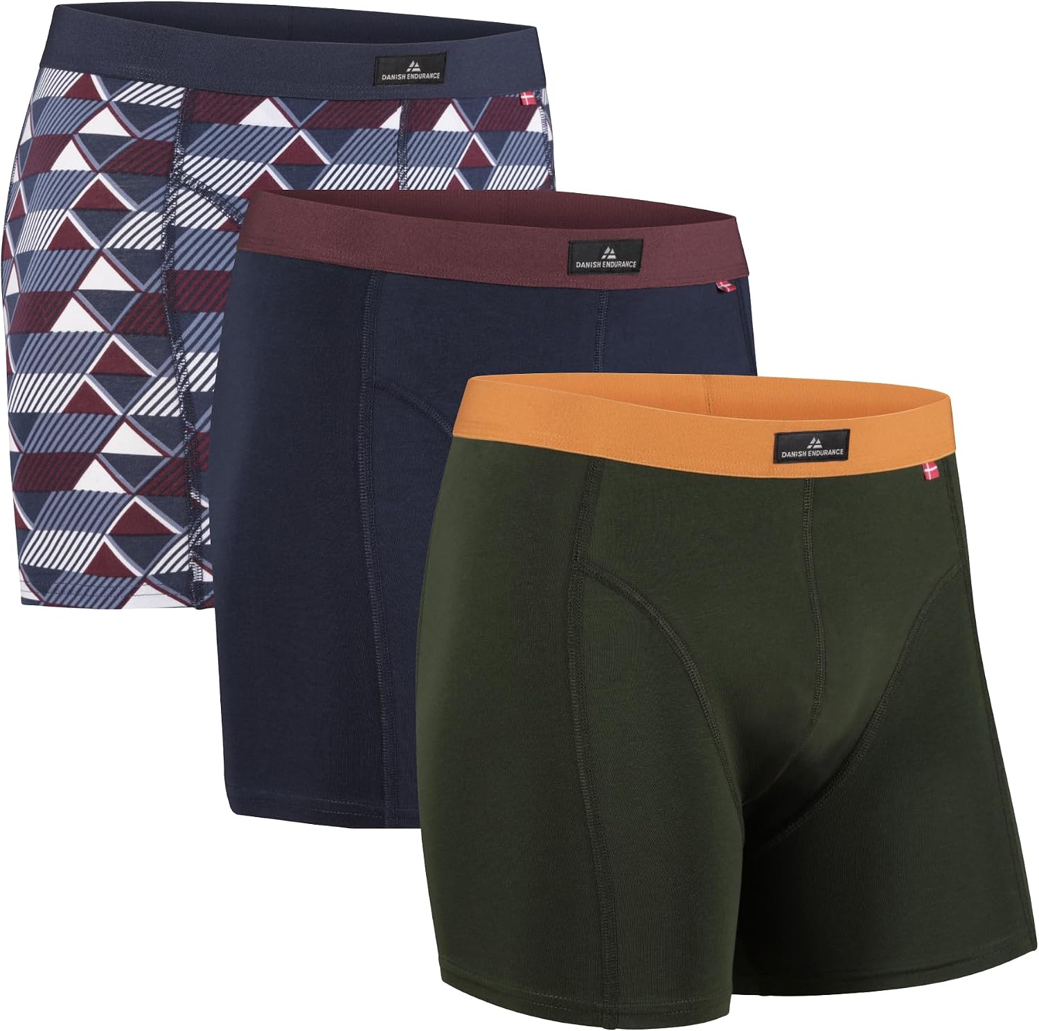 Detalle 2 de DANISH ENDURANCE Boxer uomo in cotone elasticizzato, confezione da 3