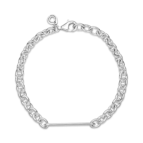 Thumbnail 2 de Pandora Icons Pulsera de eslabones de plata de ley con barra grabable (18 cm)