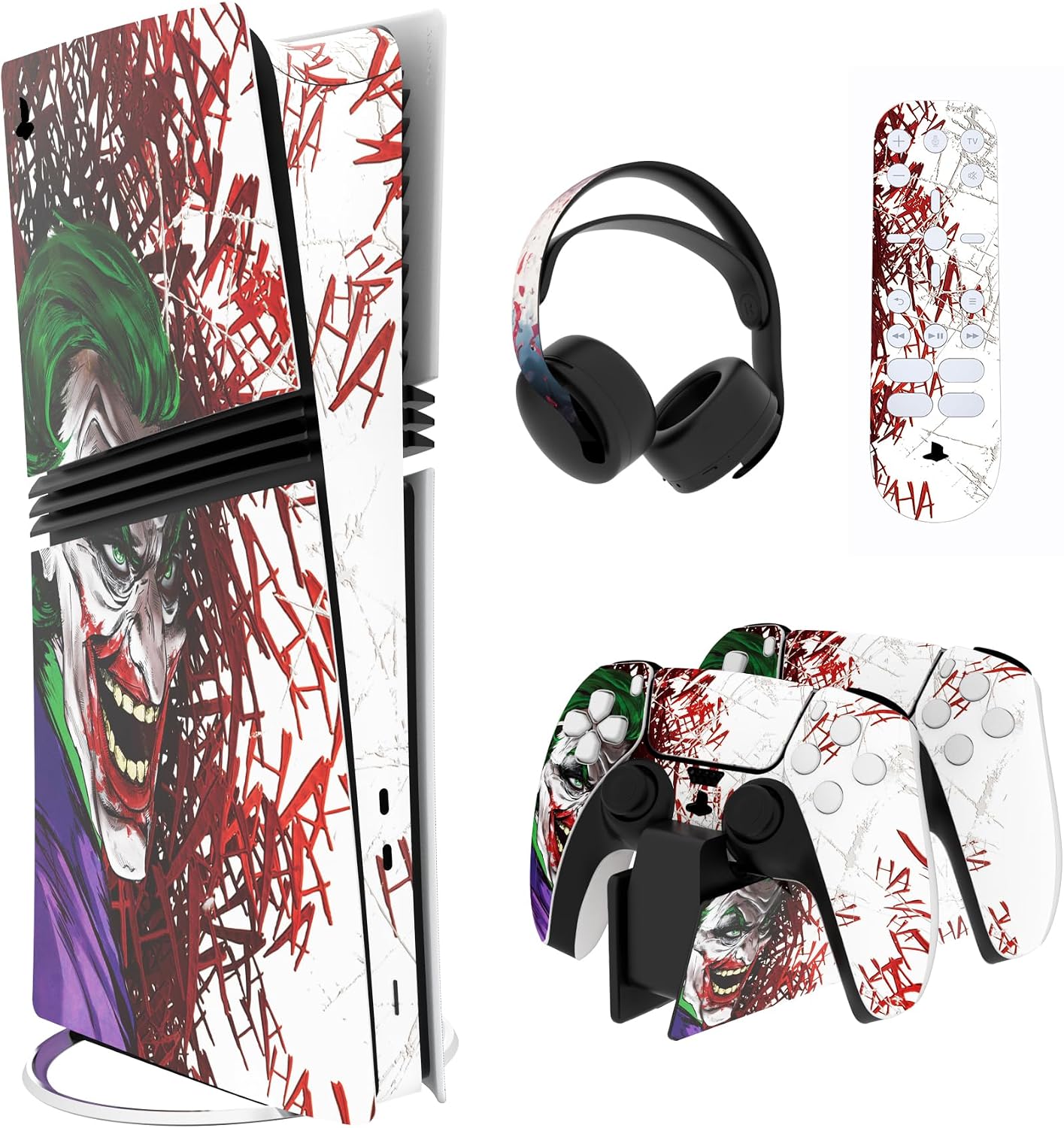 Detalle de Playvital Full Set Skin Stickers for PS5 Pro (Digital & Disc) – Vinyl decal wrap set for console, controller & accessories