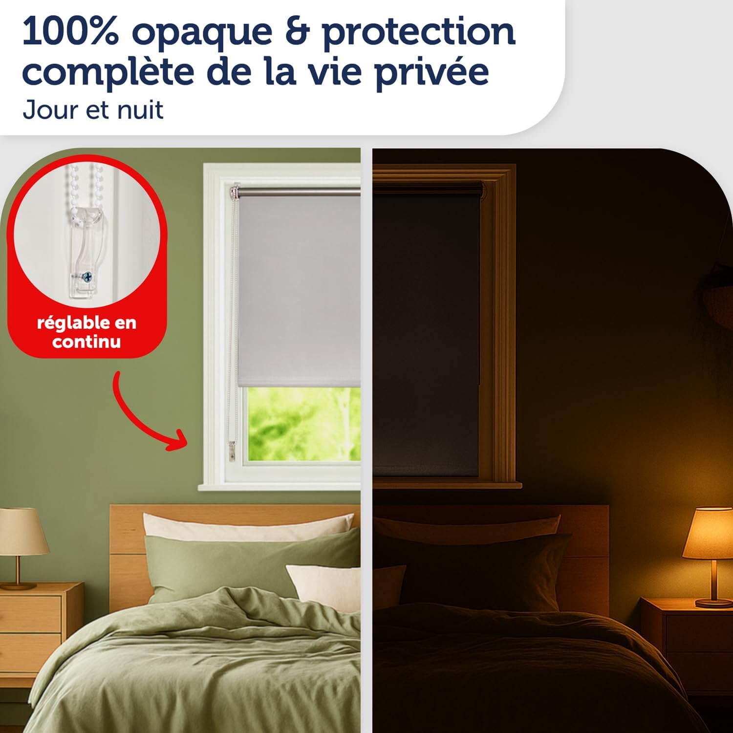Thumbnail 1 de Blumtal store enrouleur occultant 80 x 210 cm sans perçage (gris) – réglage à chaînette, 4 couches